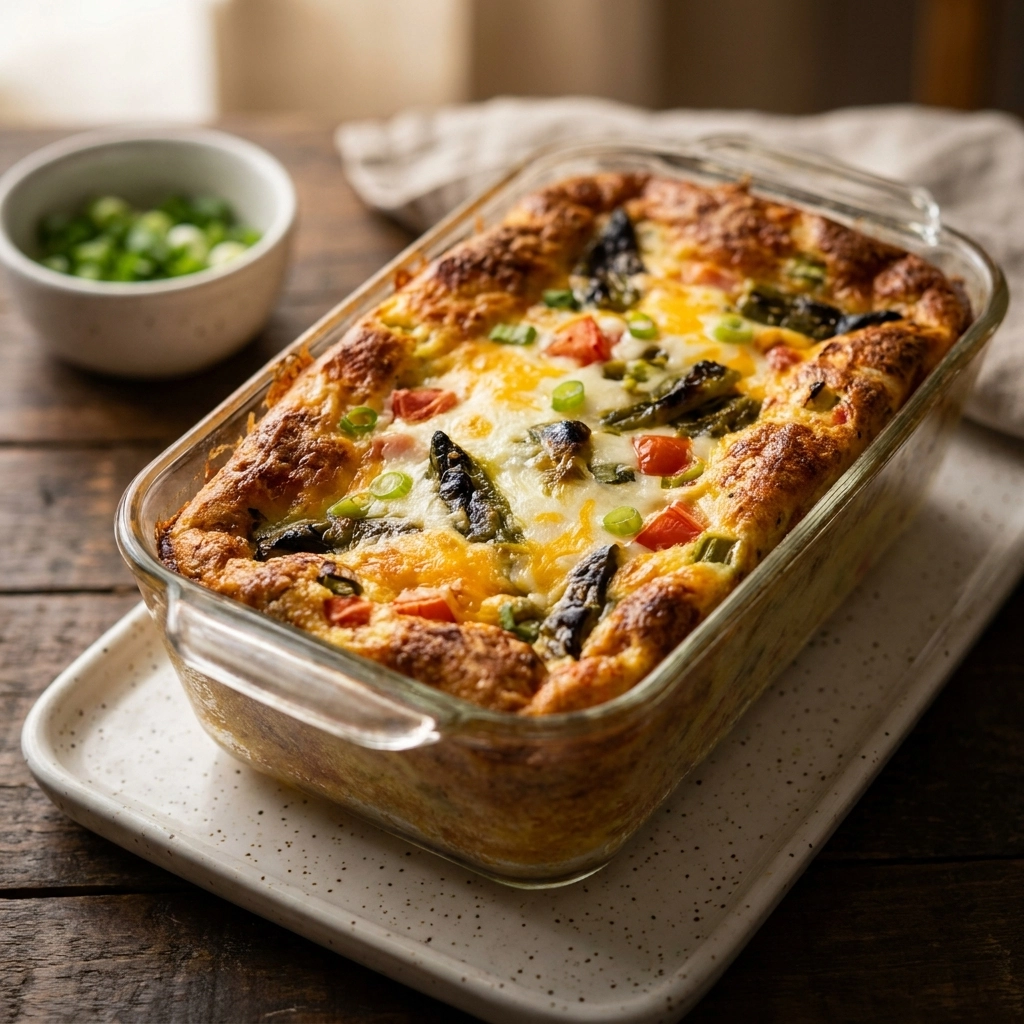 Flavorful Hatch Green Chili Breakfast Casserole Recipe Easy and Cheesy | Southwest Brunch