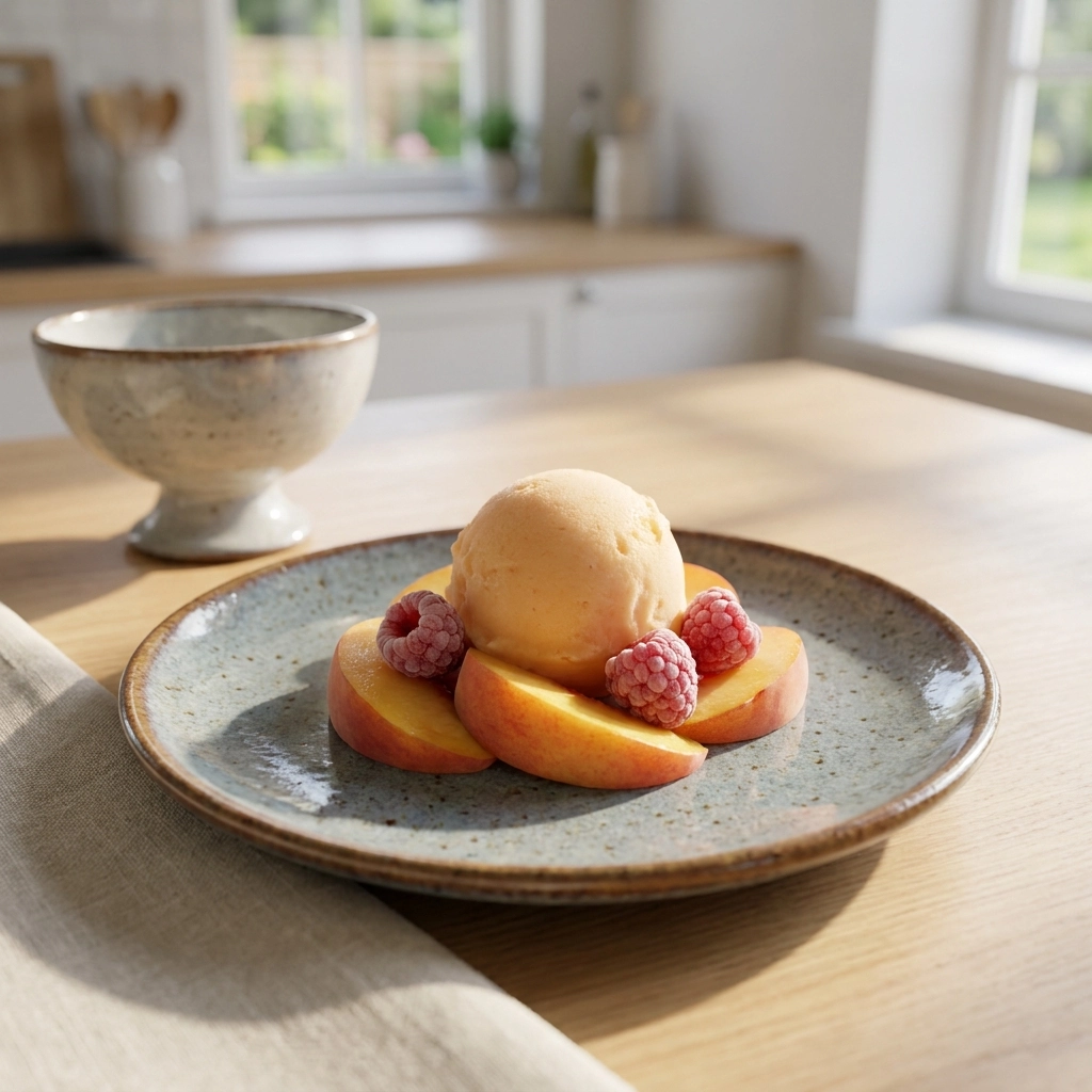 Cool Down with This Refreshing No-Churn Peach Sorbet