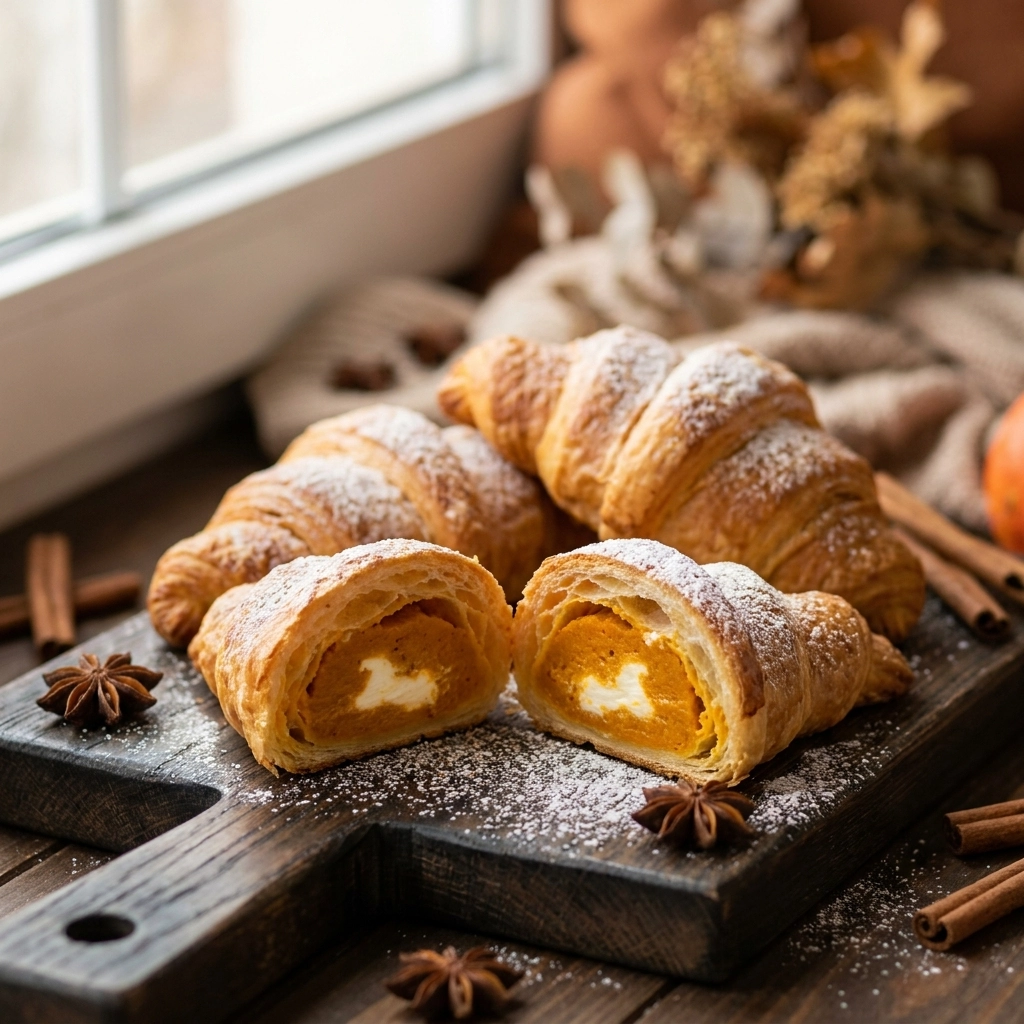 Irresistible Pumpkin Cream Cheese Croissants Recipe Perfect for Fall | Easy Fall Breakfast