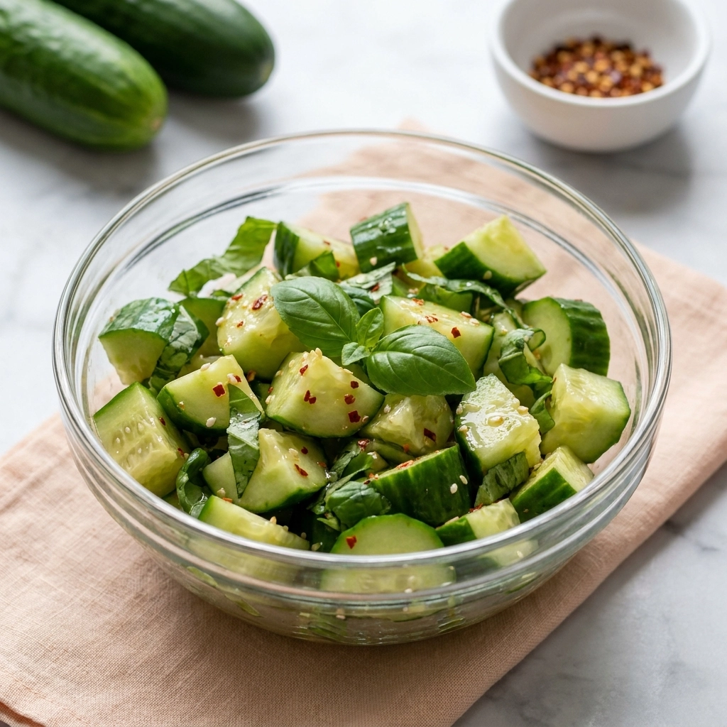 The Ultimate Refreshing Cucumber and Basil Salad | Easy Summer Side Dish Recipe