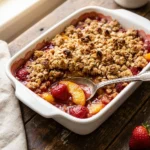 Strawberry Peach Crisp – A Warm and Comforting Dessert | Easy Summer Fruit Crisp