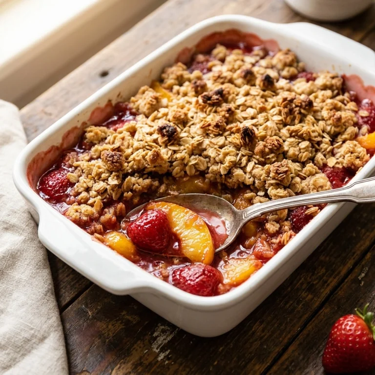 Strawberry Peach Crisp – A Warm and Comforting Dessert | Easy Summer Fruit Crisp
