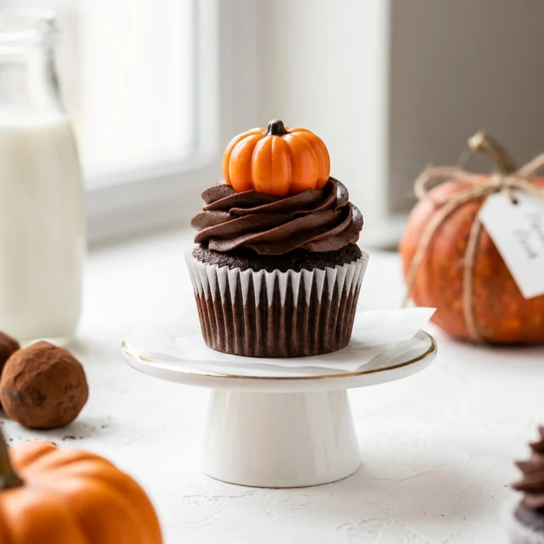 Decadent Chocolate Pumpkin Cupcakes with Cream Cheese Frosting | Fall Dessert Ideas