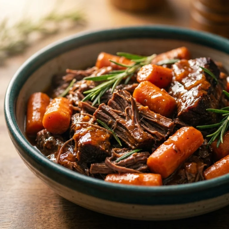 Slow Cooker Chuck Roast Recipe With Carrot Rosemary Glaze | Easy Pot Roast Dinner