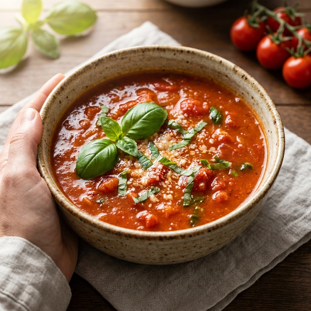 Creamy Slow Cooker Tomato Basil Soup Recipe: 5 Easy Steps for Cozy Days | Easy Crockpot