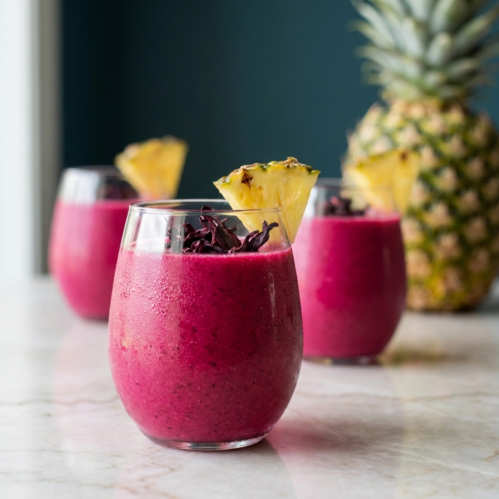 Tropical Hibiscus Pineapple Smoothie: Refresh Your Day! | Healthy Summer Drink