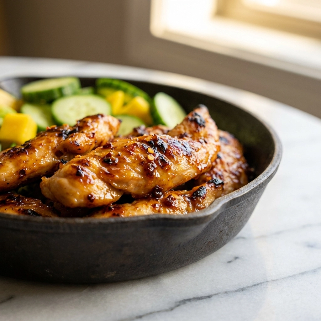 Chili Crisp Chicken Mango Cucumber Rice Bowl Recipe | Easy Healthy Dinner Ideas