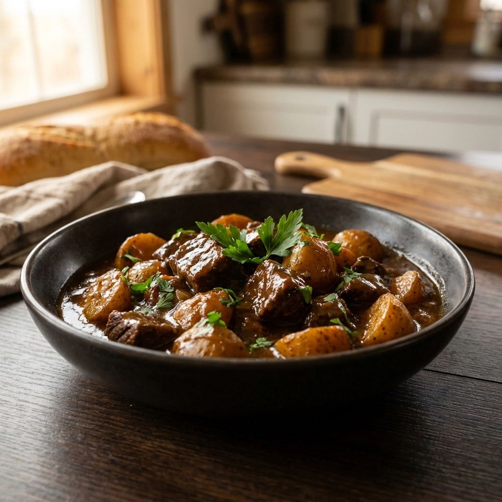 Slow Cooker Garlic Butter Beef Bites & Potatoes: A Comfort Classic | Easy Beef Stew