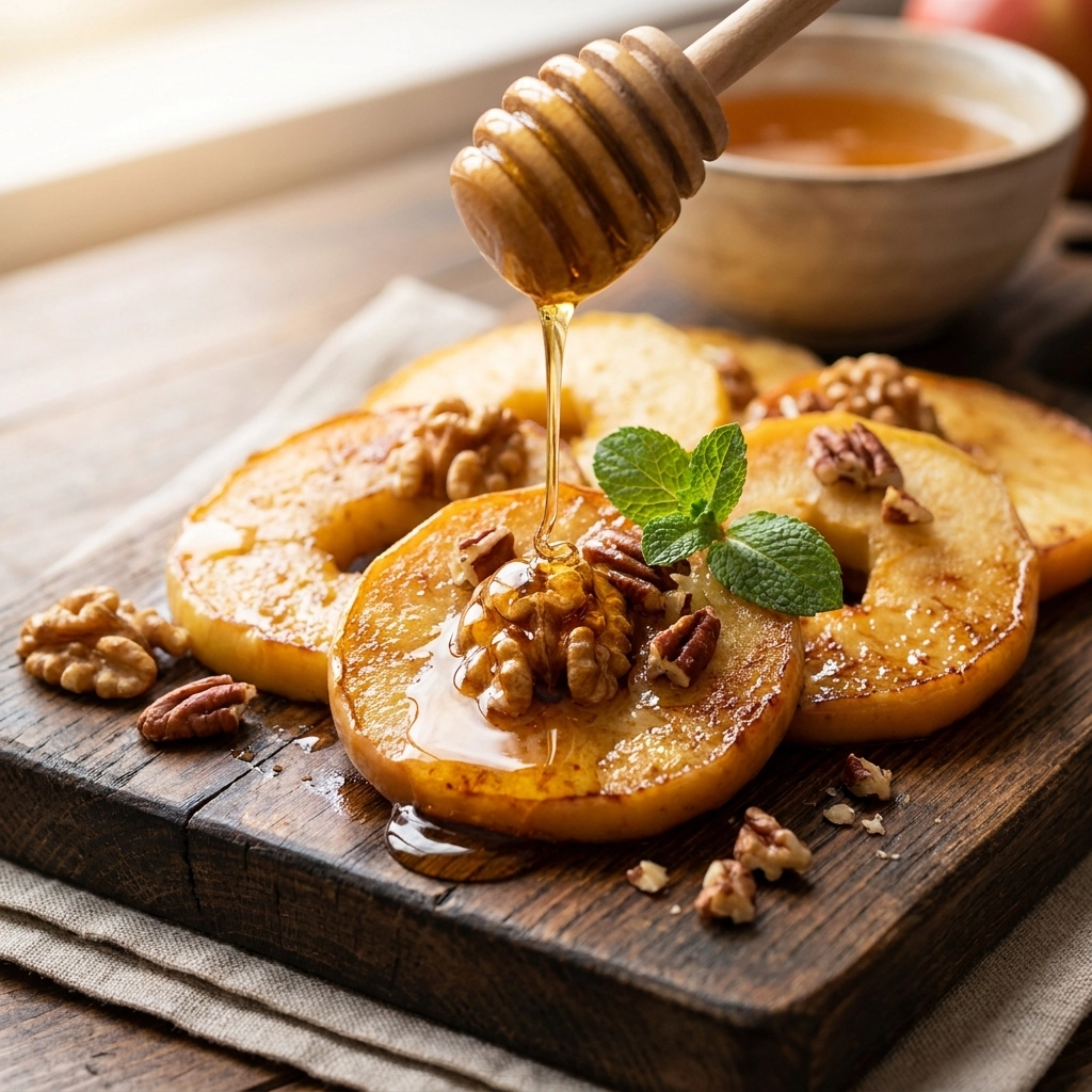 Honey Drizzled Walnut Apple Rounds: A Chef's Guide to Autumnal Elegance | Easy Fall