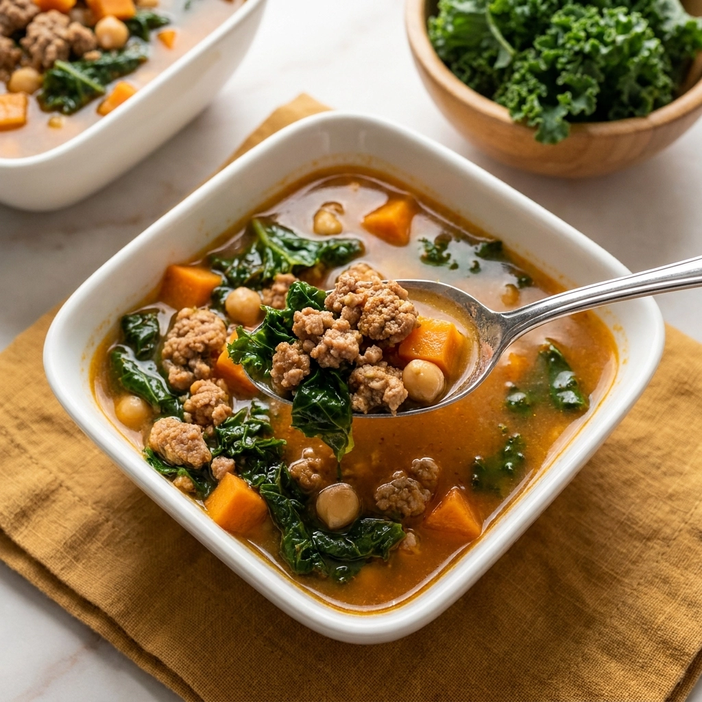 Ground Turkey Kale Sweet Potato Soup: A Nutritious Autumn Classic | Healthy Soup Recipes