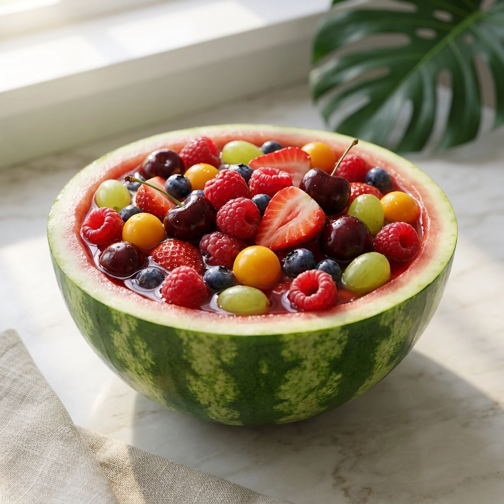 Refreshing Watermelon Fruit Bowl with Zesty Lime and Mint | Summer Fruit Salad Recipe