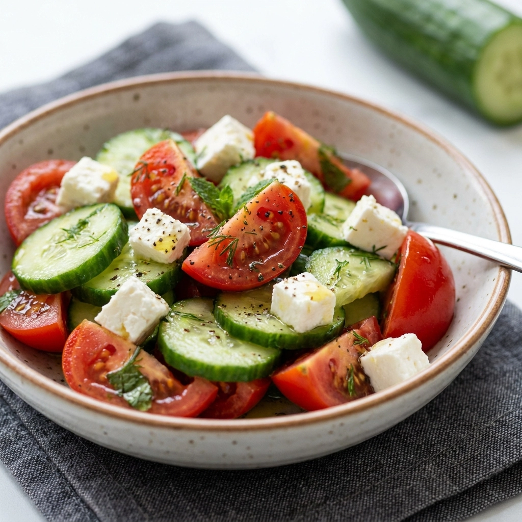 The Definitive Greek Cucumber Tomato Salad with Feta | Easy Healthy Summer Side Dish