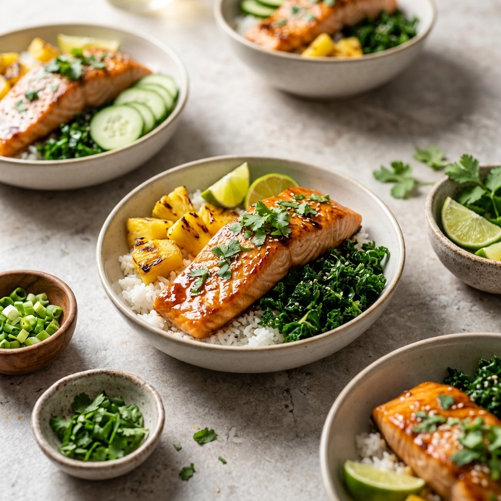 Teriyaki Salmon Pineapple Bowls: A Tropical Weeknight Feast | Healthy Salmon Bowls