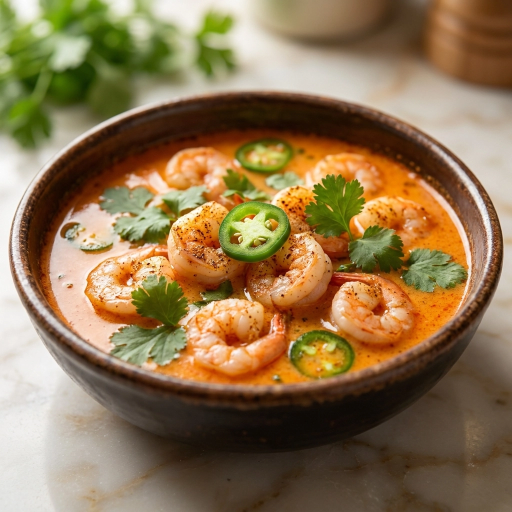 Creamy Spicy Jalapeño Shrimp Soup Recipe | Easy Spicy Seafood Soup