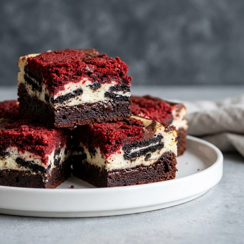 Red Velvet Oreo Cheesecake Brownies: The Ultimate Dessert Mashup | Easy Dessert Bars