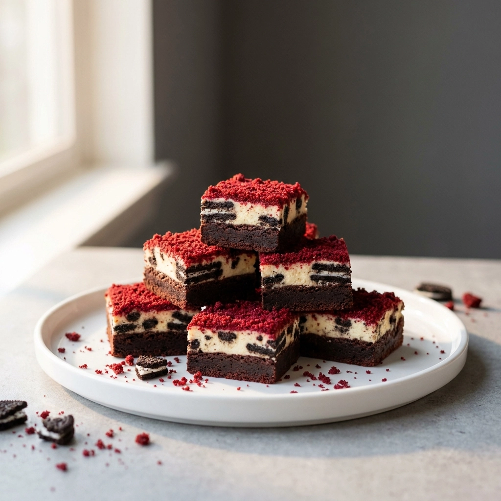 Red Velvet Oreo Cheesecake Brownies | Easy Dessert Bars Recipe