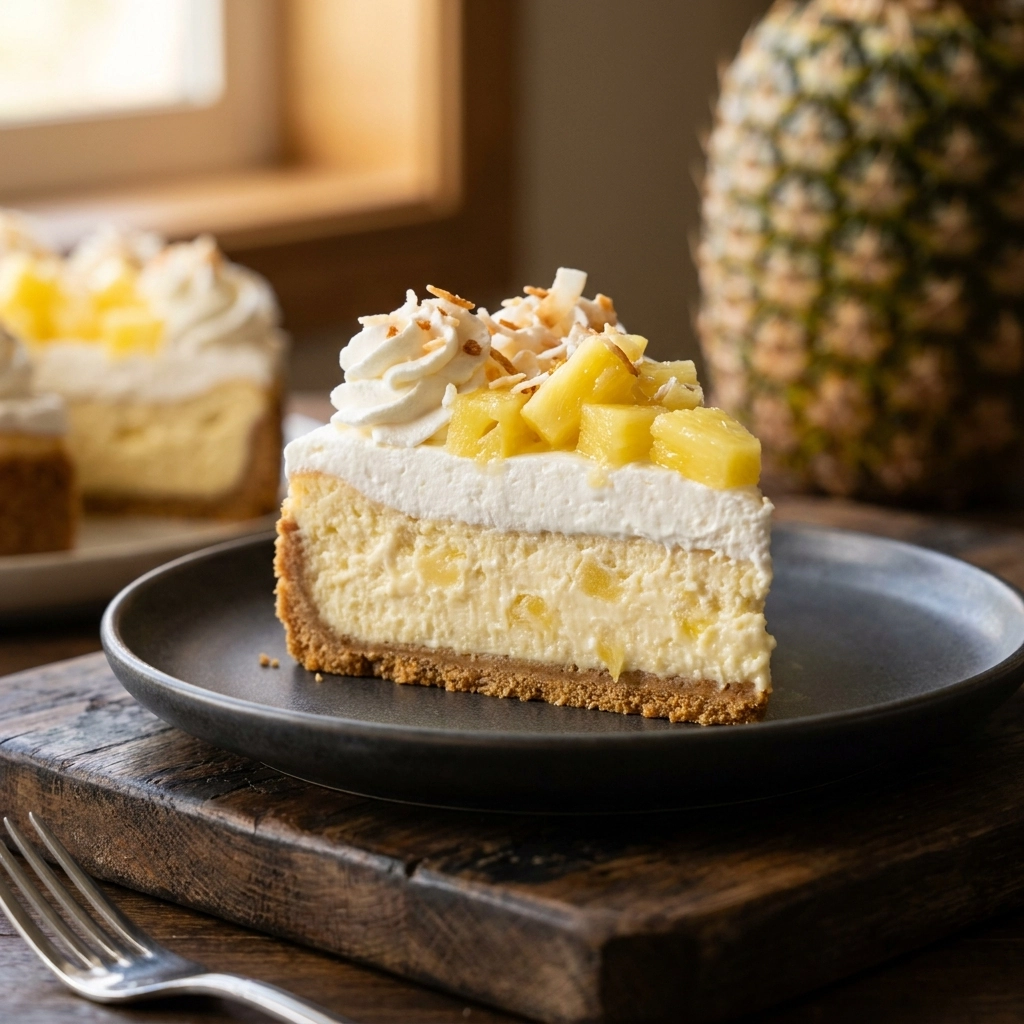 Tropical Coconut Pineapple Cheesecake | Easy Summer Dessert Recipe