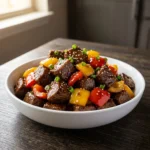 Air Fryer Honey Garlic Steak Sweet Pepper Bites Recipe | Easy Steak Appetizers