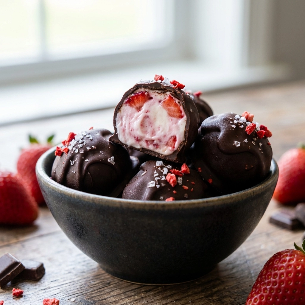 Easy Chocolate-Covered Strawberry Yogurt Bites | Healthy Frozen Dessert Snacks