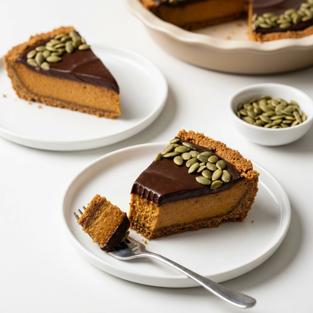 Chocolate Pumpkin Pie with Gingersnap Crust | Best Fall Dessert Recipe | Easy Holiday Pie
