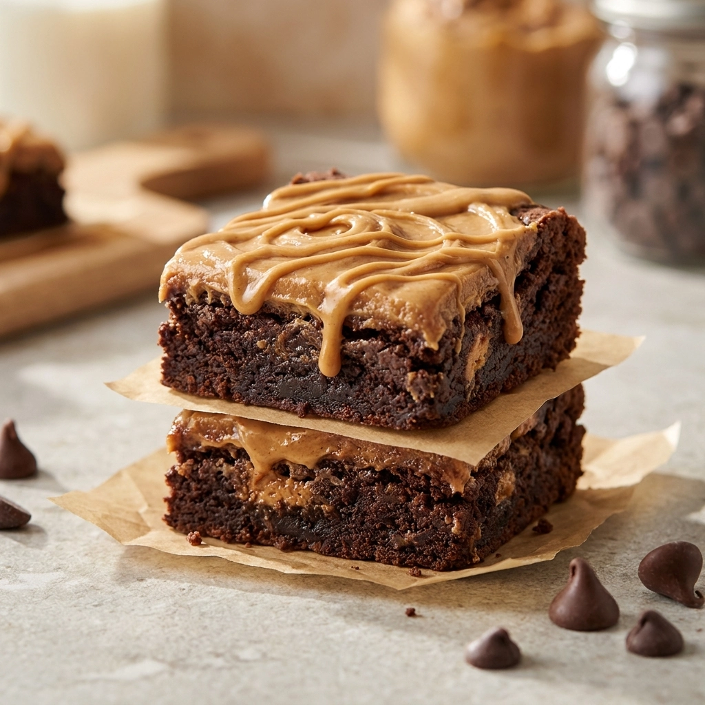 Fudgy Chocolate Peanut Butter Brownies with Swirled Bliss | Easy Dessert Recipe