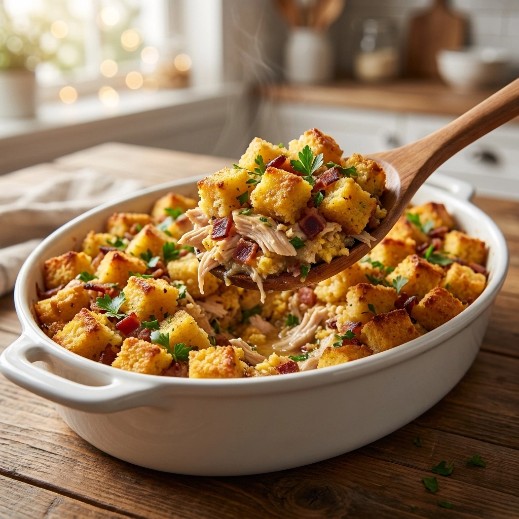 Hearty Cowboy Chicken and Stuffing Casserole | Easy Comfort Food Dinner