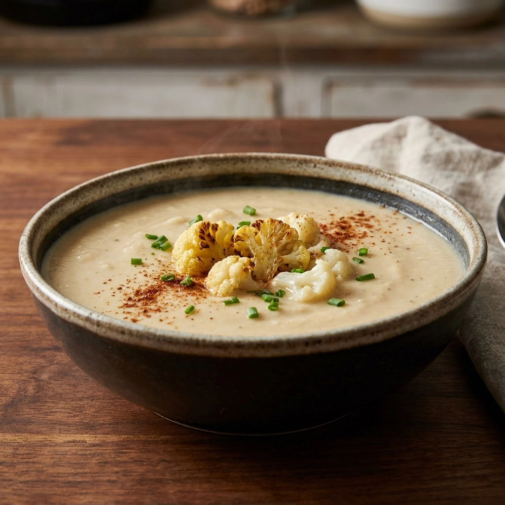The Best Asiago Roasted Garlic Cauliflower Soup Recipe | Creamy Vegan-Friendly Soup