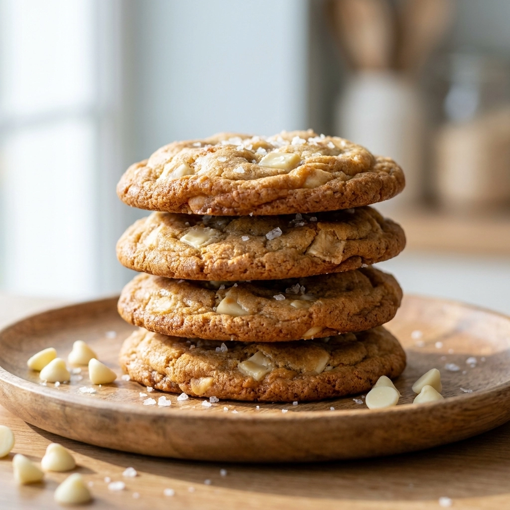 Salted Honey White Chocolate Macadamia Nut Cookies | Easy Gourmet Cookie Recipe