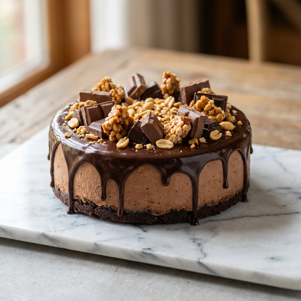 Chocolate Peanut Butter Crunch Cheesecake | Decadent Peanut Butter Dessert Recipe