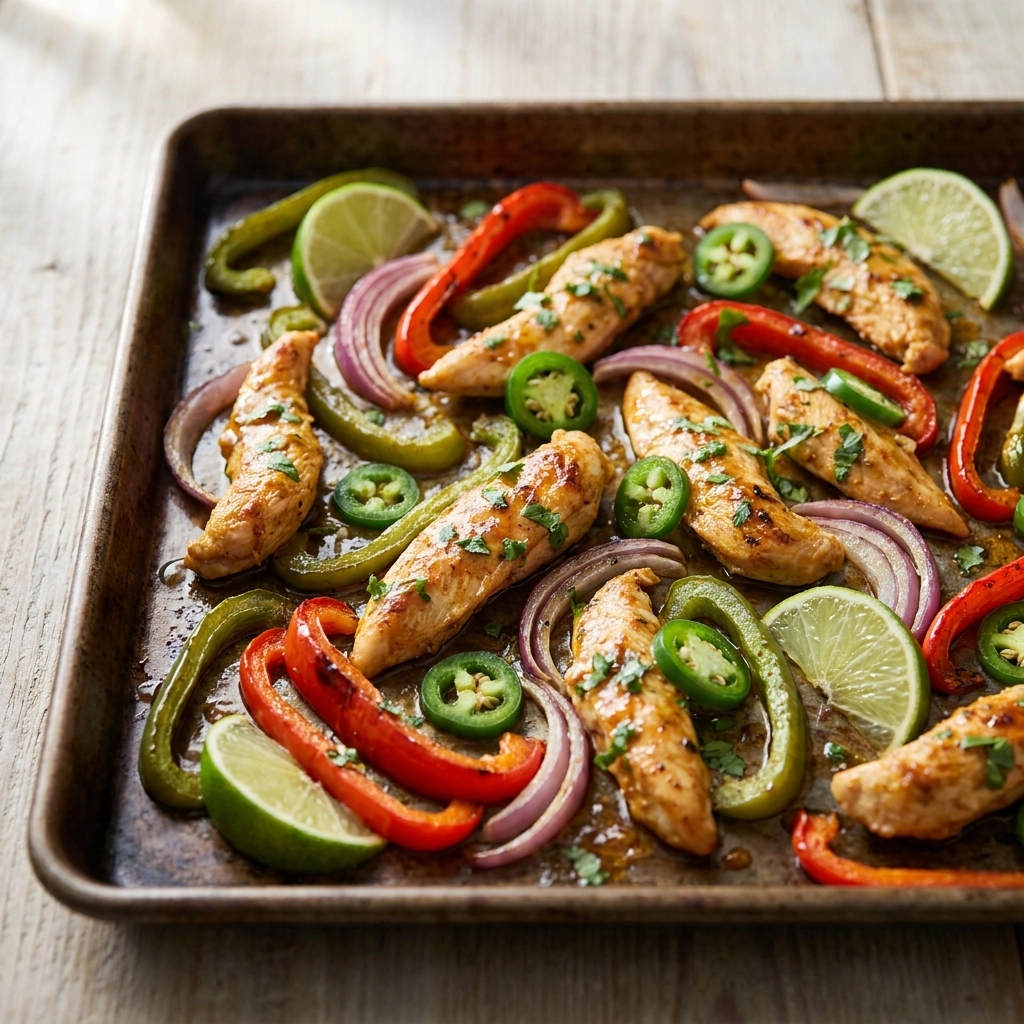 Honey Lime Baked Chicken Fajitas | Easy Sheet Pan Dinner Recipe