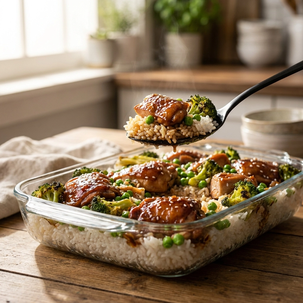 Savory Teriyaki Chicken Casserole with Roasted Vegetables | Easy Weeknight Dinner