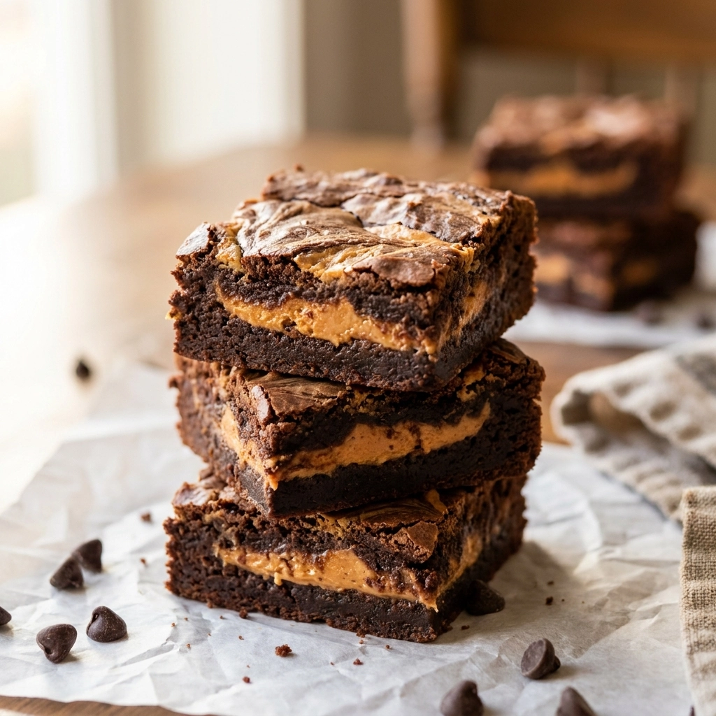 Fudgy Chocolate Peanut Butter Brownies with Swirled Bliss | Easy Dessert Recipe