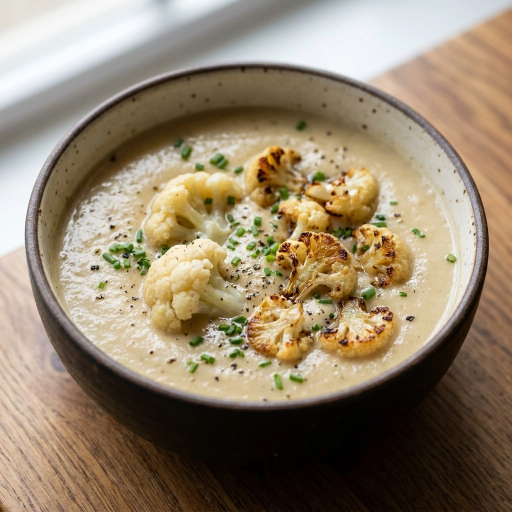 The Best Asiago Roasted Garlic Cauliflower Soup Recipe | Creamy Vegan-Friendly Soup