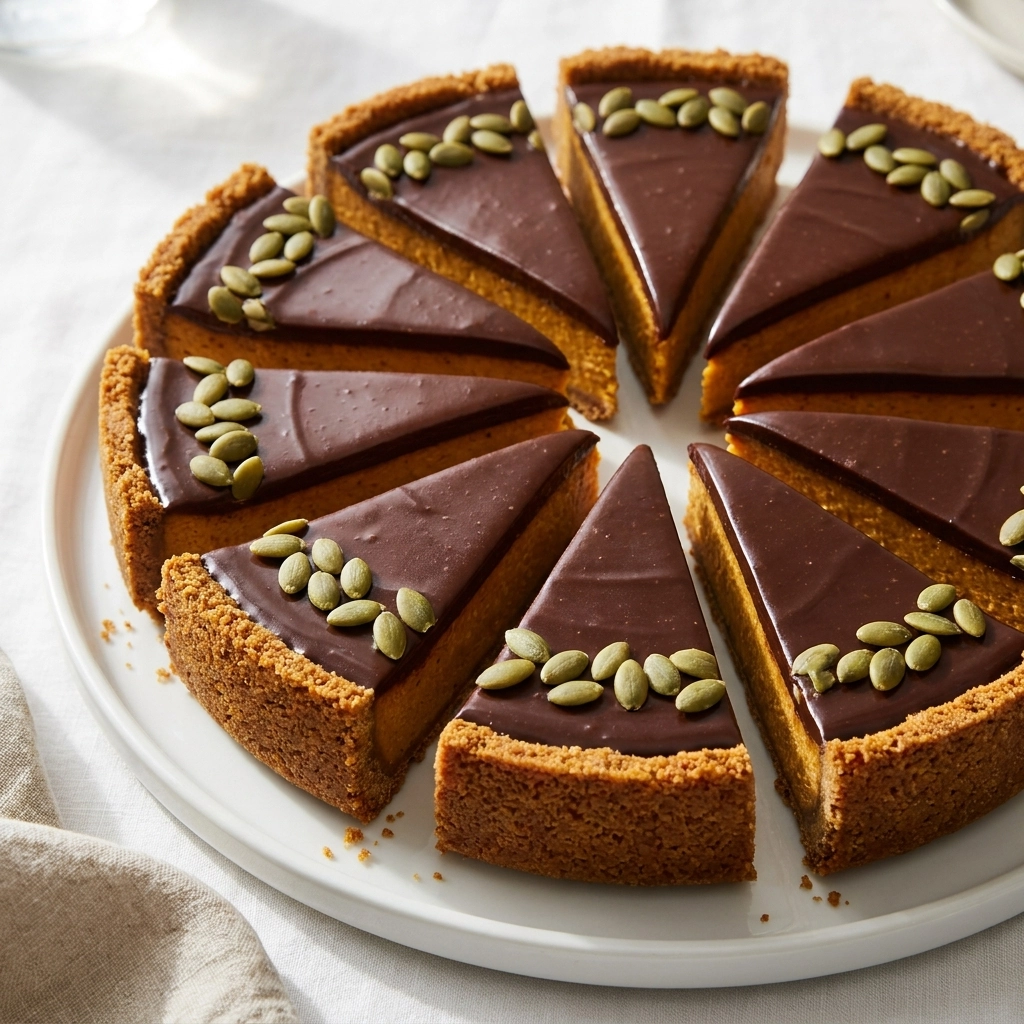 Chocolate Pumpkin Pie with Gingersnap Crust | Best Fall Dessert Recipe | Easy Holiday Pie