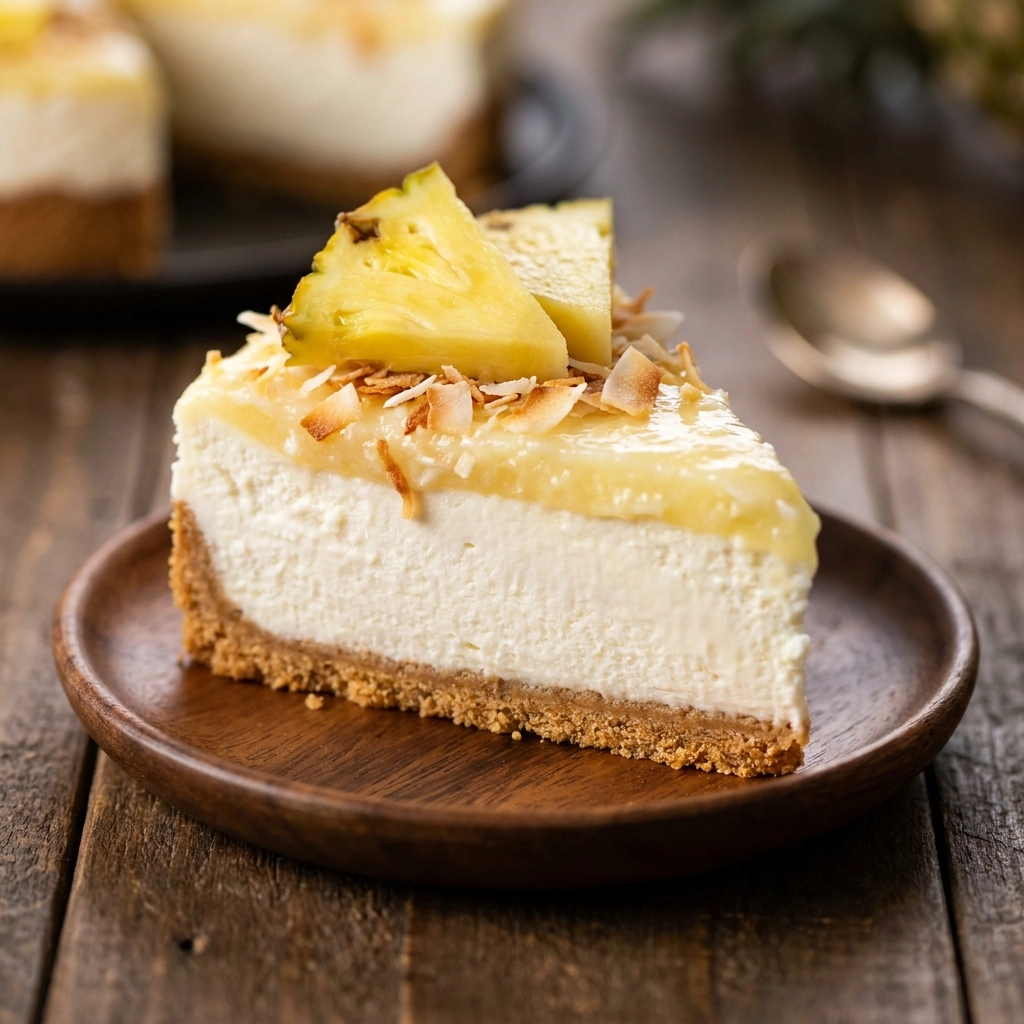 Tropical Coconut Pineapple Cheesecake | Easy Summer Dessert Recipe