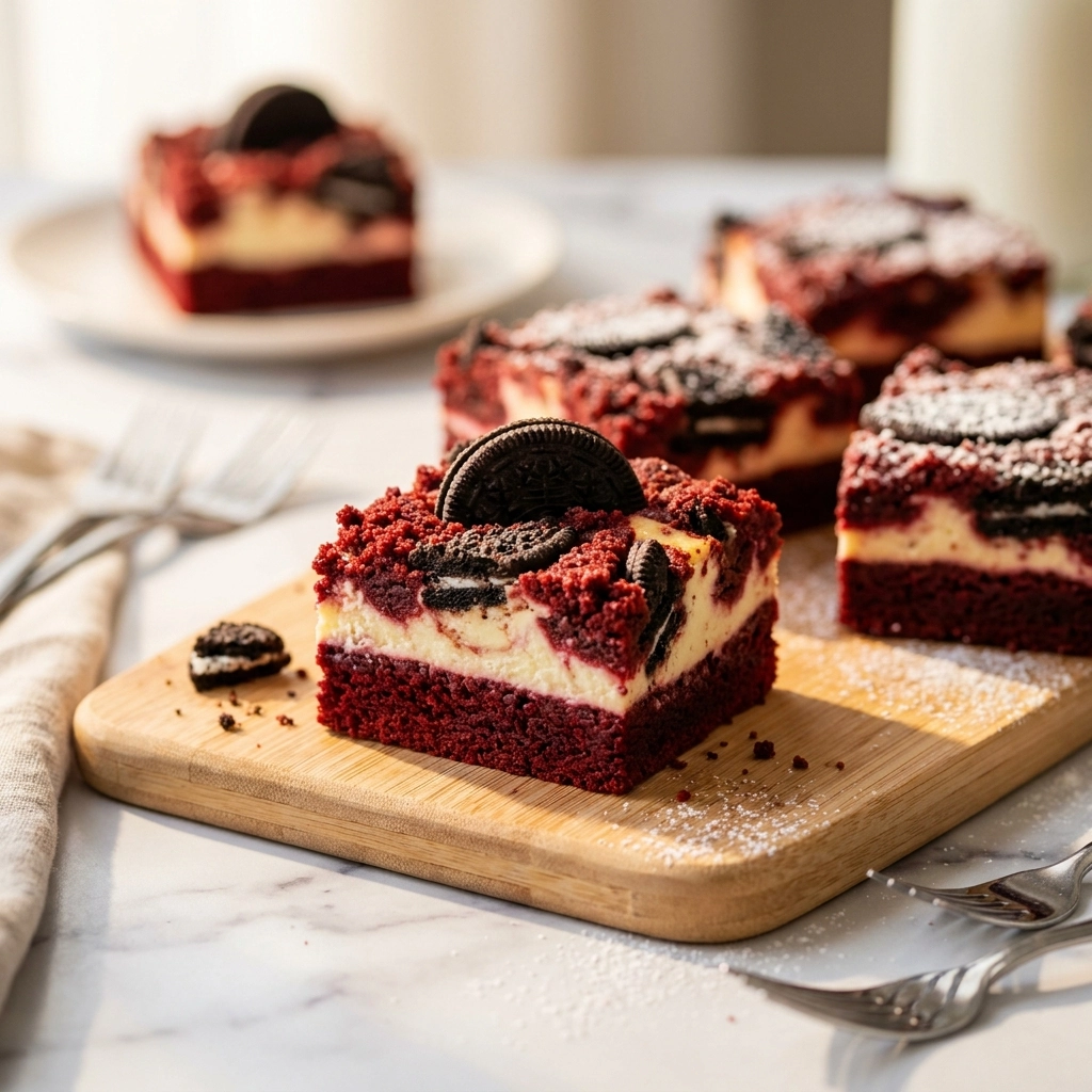 Red Velvet Oreo Cheesecake Brownies | Easy Dessert Bars Recipe