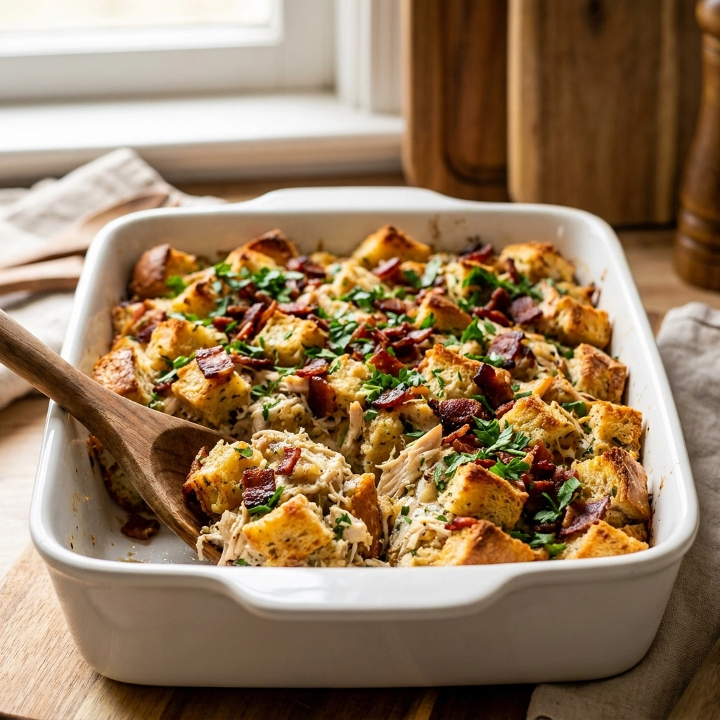 Hearty Cowboy Chicken and Stuffing Casserole | Easy Comfort Food Dinner