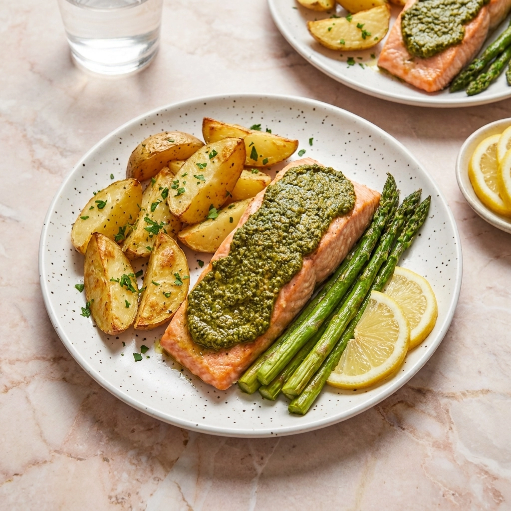 Pesto Salmon Sheet Pan Dinner: The Ultimate 20-Minute Meal | Healthy Salmon Recipe