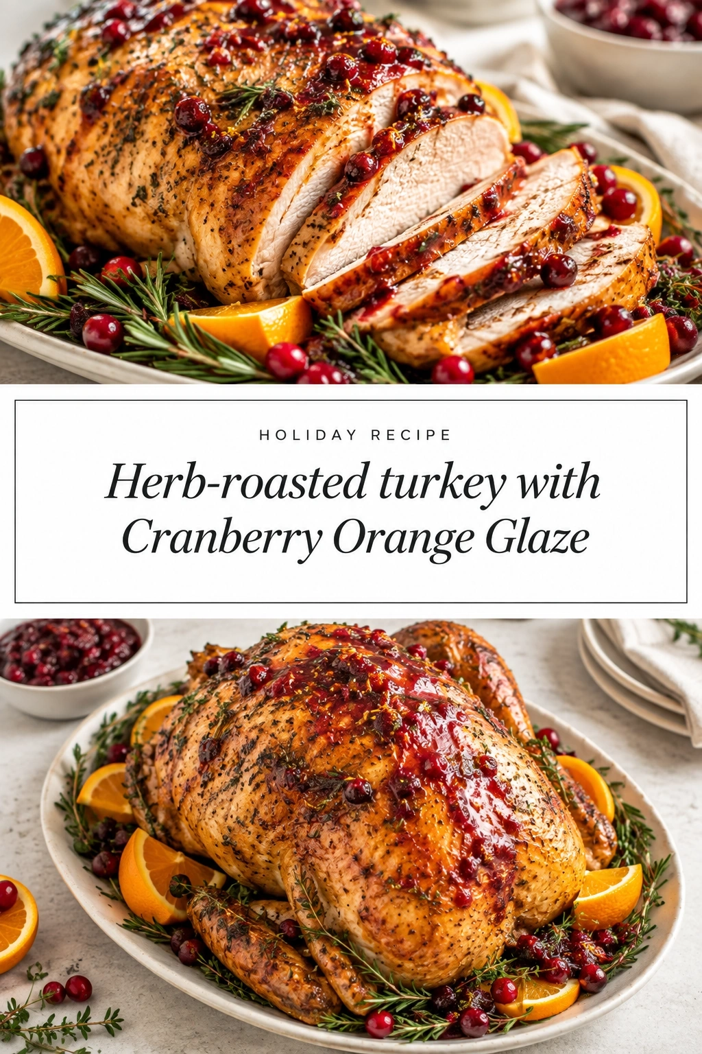 Herb-Roasted Turkey with Cranberry Orange Glaze | Easy Thanksgiving Turkey Recipe recipe