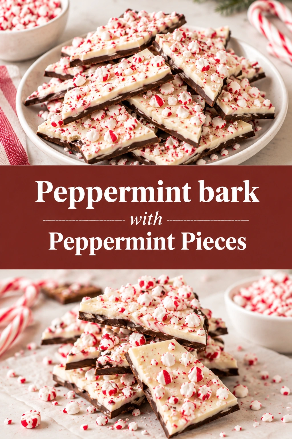 Homemade Peppermint Bark with Peppermint Pieces | Easy Christmas Candy Recipe recipe