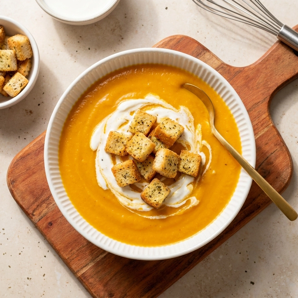Creamy Slow Cooker Pumpkin Soup | Easy Healthy Fall Dinner Ideas recipe