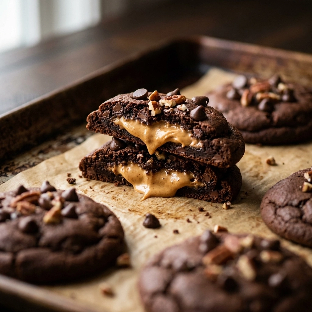 Chocolate Peanut Butter Stuffed Cookies: The Ultimate Gooey Treat | Best Dessert Recipe recipe