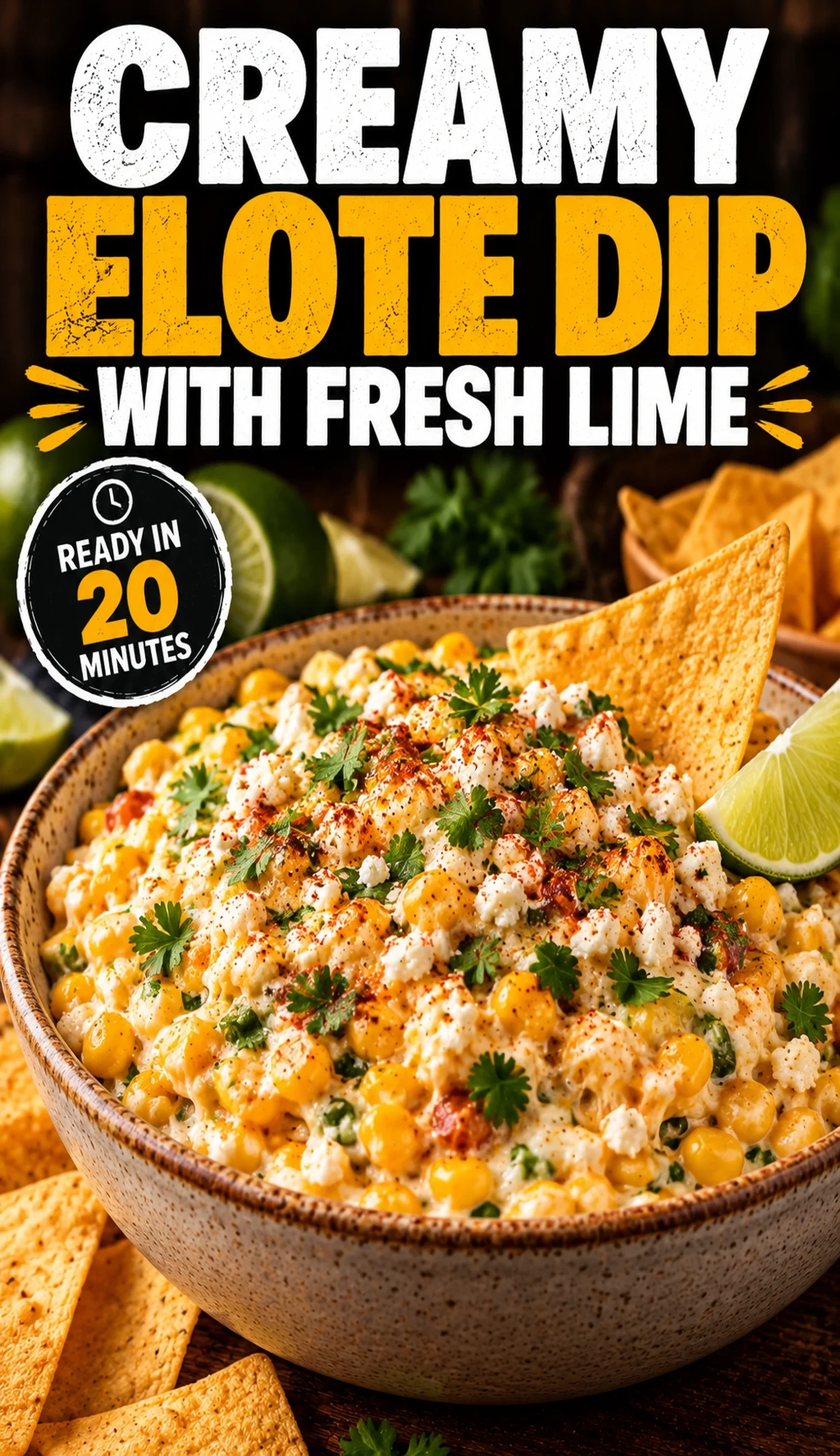 Creamy Elote Dip with Fresh Lime | Easy Mexican Street Corn Dip Recipe recipe
