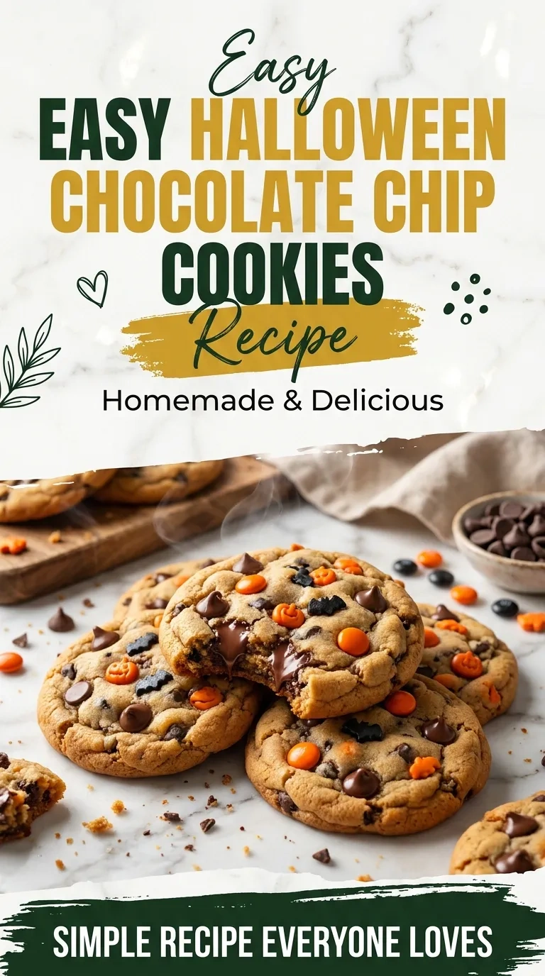 Easy Halloween Chocolate Chip Cookies: Delightful Treats! | Spooky Dessert Ideas recipe
