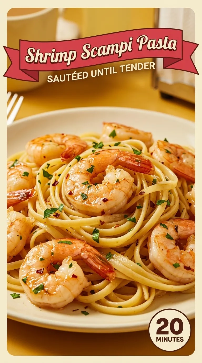 Garlic Butter Shrimp Scampi Pasta | Easy 20 Minute Seafood Dinner Idea recipe