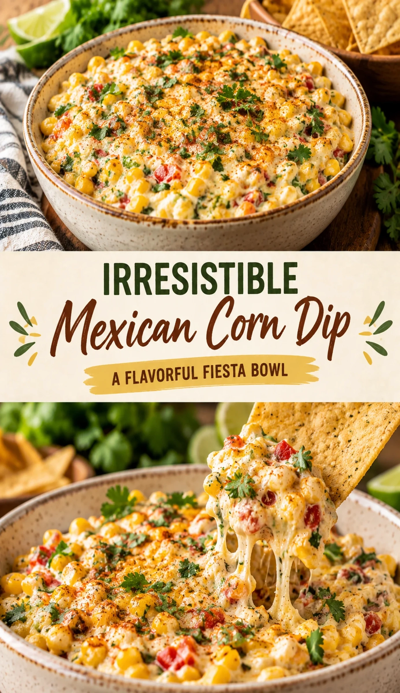 Irresistible Mexican Corn Dip: A Flavorful Fiesta Bowl | Easy Party Appetizer recipe