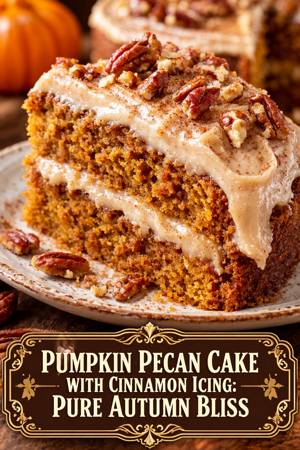 Pumpkin Pecan Cake With Cinnamon Icing: Pure Autumn Bliss | Easy Fall Dessert Recipe recipe