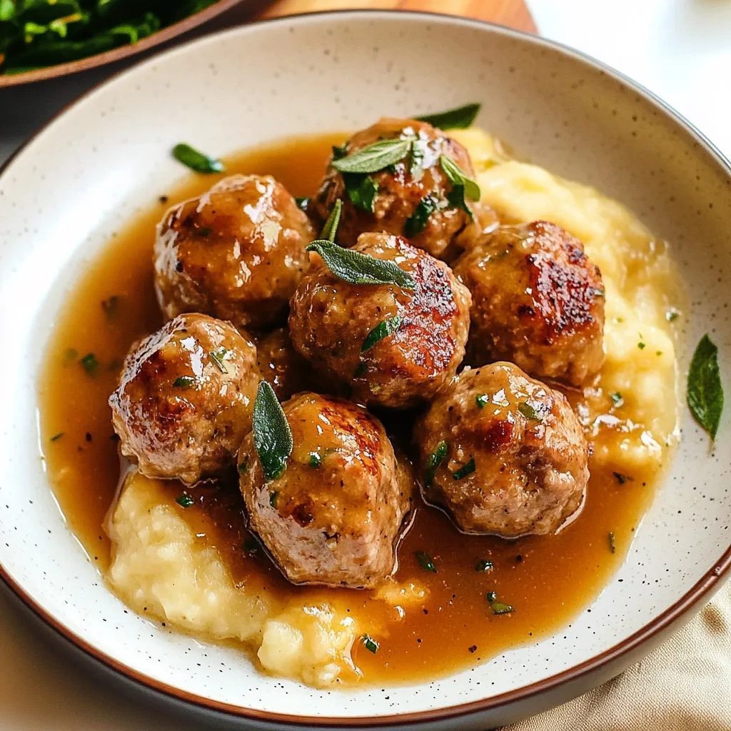 Delicious Fresh Turkey Meatballs with Savory Gravy recipe