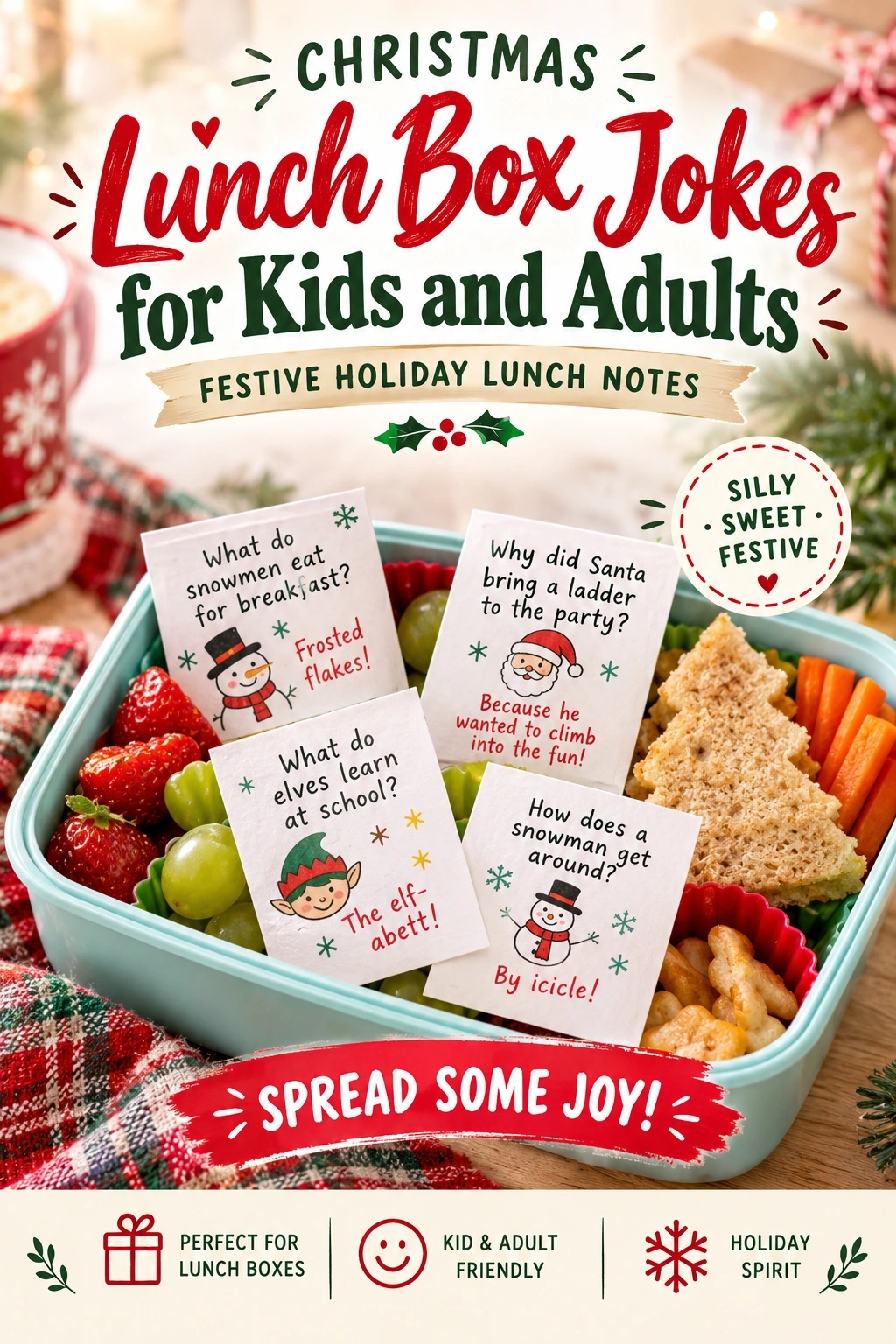Christmas Lunch Box Jokes for Kids and Adults | Festive Holiday Lunch Notes | Holiday Activity recipe