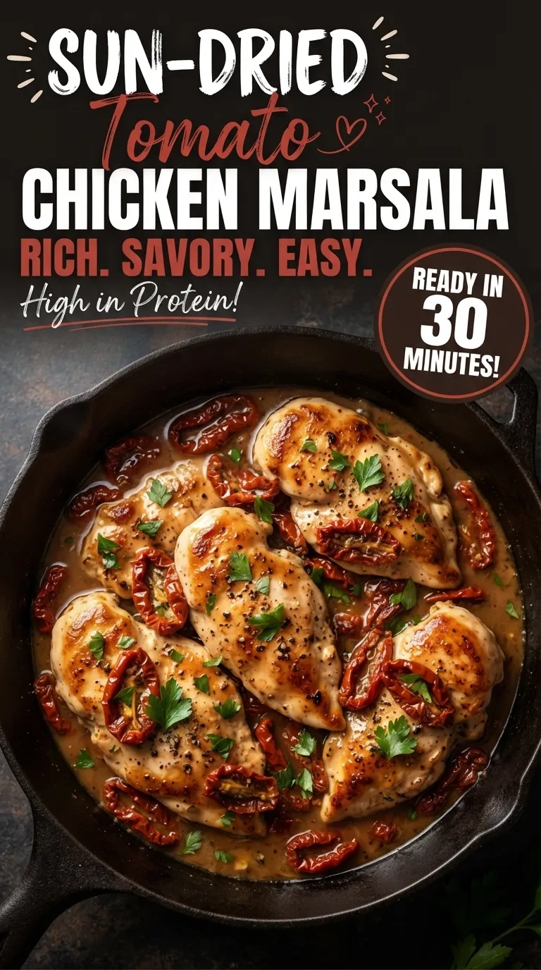 Sun-Dried Tomato Chicken Marsala | Creamy Italian Chicken Dinner Recipe recipe
